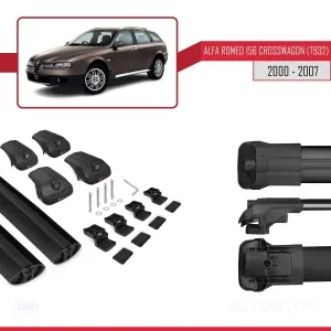 Alfa Romeo 156 Crosswagon (T932) 2000-2007 Arası ile uyumlu ACE-1 Ara Atkı Tavan Barı SİYAH thumb 5