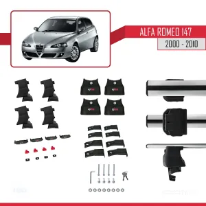 Alfa Romeo 147 2000-2010 Arası ile uyumlu ACE-4 Ara Atkı Tavan Barı GRİ - Görsel 4