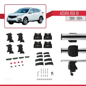 Acura RDX III (TC1/TC2) 2019 ve Sonrası ile uyumlu ACE-4 Ara Atkı Tavan Barı GRİ - Görsel 5