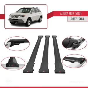 Acura MDX (YD2) 2007-2013 Arası ile Uyumlu FLY Model Ara Atkı Tavan Barı SİYAH 3 ADET BAR - Görsel 5