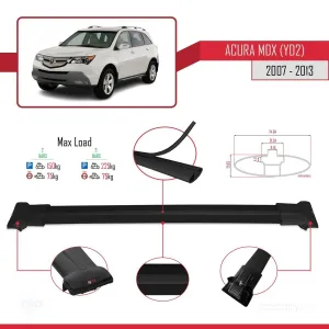 Acura Mdx (YD2) 2007-2013 Arası ile Uyumlu FLY Model Ara Atkı Tavan Barı SİYAH thumb 4