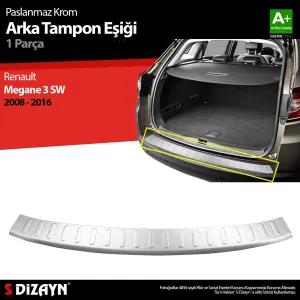 S-Dizayn Renault Megane 3 SW Krom Arka Tampon Eşiği 2008-2016Araca &Ouml;zel Krom Aksesuar
&Uuml;r&uuml;n &Ouml;zellikleri:Krom &uuml;r&uuml;nler ara&ccedil; &u