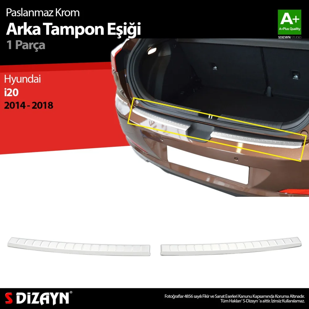 Drs Tuning Hyundai i20 Krom Arka Tampon Eşiği 2014-2018