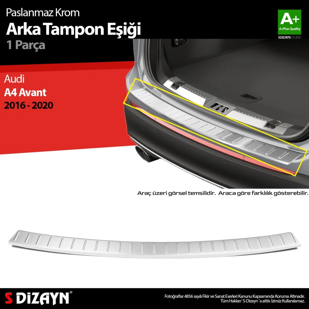 Drs Tuning Audi A4 Avant Krom Arka Tampon Eşiği 2016-2020