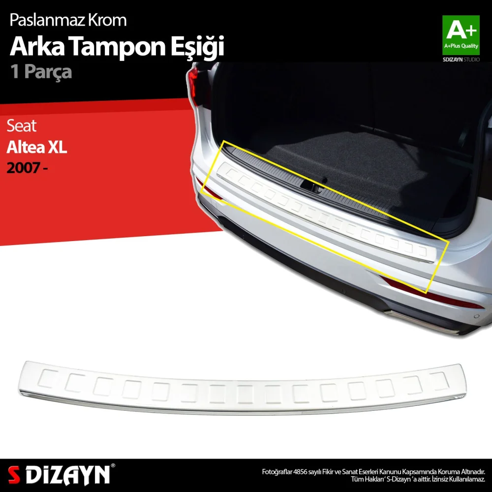 Drs Tuning Seat Altea XL Krom Arka Tampon Eşiği 2007-2015