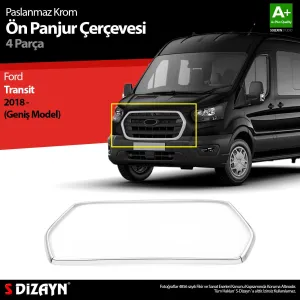 S-Dizayn Ford Transit Krom Ön Panjur Çerçevesi Geniş Model 4 Prç. 2018 ve Üzeri thumb 1