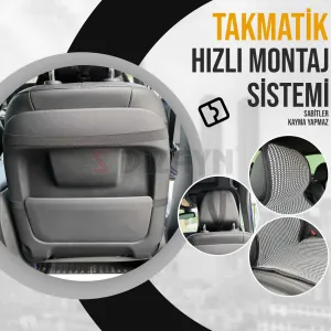 S-Dizayn Oto Koltuk Koruyucu Kılıf Krem Universal 2+1 Parça Ön Arka A+ Kalite thumb 2