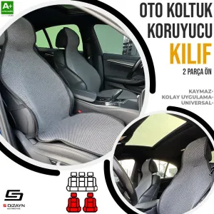 S-Dizayn Oto Koltuk Koruyucu Kılıf Füme Universal 2 Parça Ön A+ Kalite thumb 1