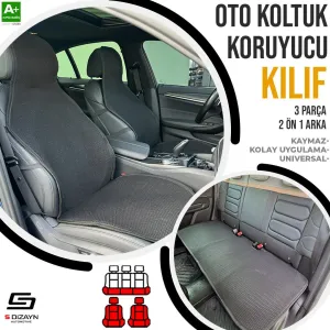 S-Dizayn Oto Koltuk Koruyucu Kılıf Siyah Universal 2+1 Parça Ön Arka A+ Kalite thumb 1