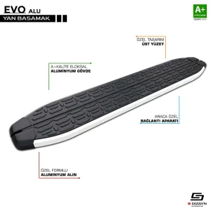 Vw Transporter T5 Kısa Şase Evo Aluminyum Yan Basamak 213 Cm 2003-2015 A+ Kalite