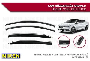 Renault Megane 4 Sd Kromlu Cam Rüzgarlığı 4'lü 2016+ - Görsel 3