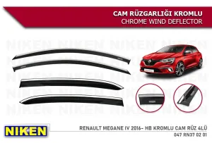 Renault Megane 4 HB Kromlu Cam Rüzgarlığı 4'lü 2016+ thumb 3