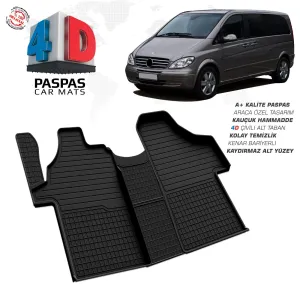 Mercedes Vito W639 4D Araca Özel Havuzlu Kauçuk Paspas 2004-2014DRS Tuning kalitesiyle tanışın! Özel olarak Mercedes W639 model araçlar için üretilen bu ürün, o