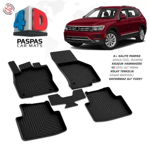 VW Tiguan 4D Araca Özel Havuzlu Kauçuk Paspas 2016 ve ÜzeriDRS Tuning kalitesiyle tanışın! Özel olarak Volkswagen  model araçlar için üretilen bu ürün, otomobil