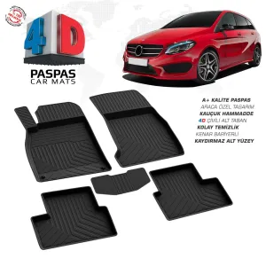 Mercedes B Serisi W246 4D Araca Özel Havuzlu Kauçuk Paspas 2012 ve ÜzeriDRS Tuning kalitesiyle tanışın! Özel olarak Mercedes W246 model araçlar için üretilen bu