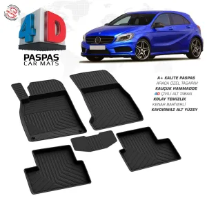 Mercedes A Serisi W176 4D Araca Özel Havuzlu Kauçuk Paspas 2012-2018DRS Tuning kalitesiyle tanışın! Özel olarak Mercedes W176 model araçlar için üretilen bu ürü