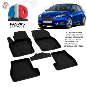 Ford Focus 3 Makyajlı HB 4D Araca Özel Havuzlu Kauçuk Paspas 2015-2018DRS Tuning kalitesiyle tanışın! Özel olarak Ford  model araçlar için üretilen bu ürün, oto