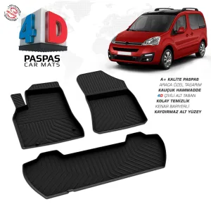 Citroen Berlingo 4D Araca Özel Havuzlu Kauçuk Paspas 2008-2018 90 HPDRS Tuning kalitesiyle tanışın! Özel olarak Citroen  model araçlar için üretilen bu ürün, ot