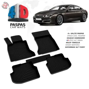 Bmw 6 Serisi F06 4D Araca Özel Havuzlu Kauçuk Paspas 2011-2018