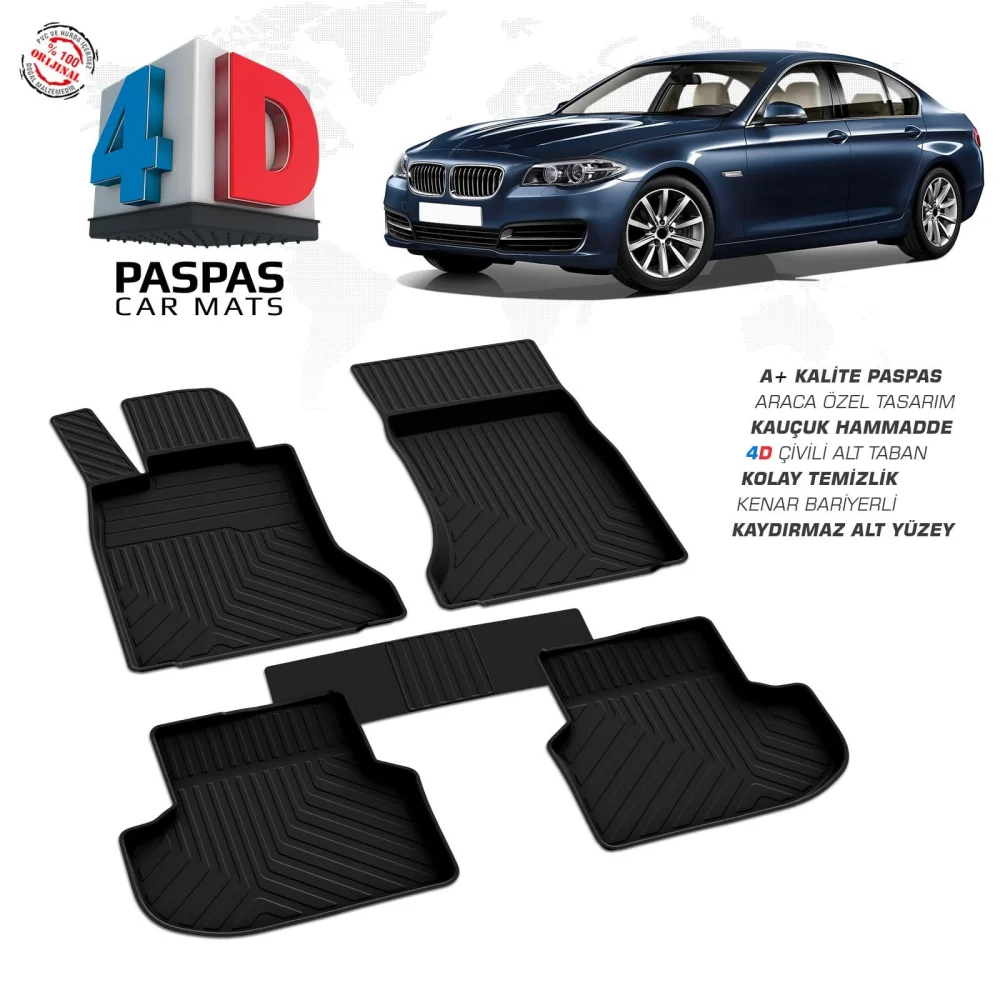 Bmw 5 Serisi F10 X-Drive 4D Araca Özel Havuzlu Kauçuk Paspas 2013-2016