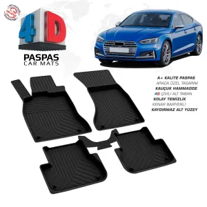 Audi A5 4D Araca Özel Havuzlu Kauçuk Paspas 2017 ve ÜzeriDRS Tuning kalitesiyle tanışın! Özel olarak Audi  model araçlar için üretilen bu ürün, otomobilinizin h