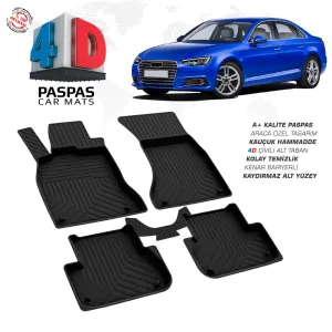 Audi A4 4D Araca Özel Havuzlu Kauçuk Paspas 2016-2019DRS Tuning kalitesiyle tanışın! Özel olarak Audi  model araçlar için üretilen bu ürün, otomobilinizin hatla