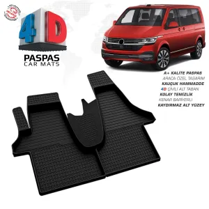 Drs Tuning Transporter T6.1 4D Araca Özel Havuzlu Kauçuk Paspas 2019 Ve Üzeri