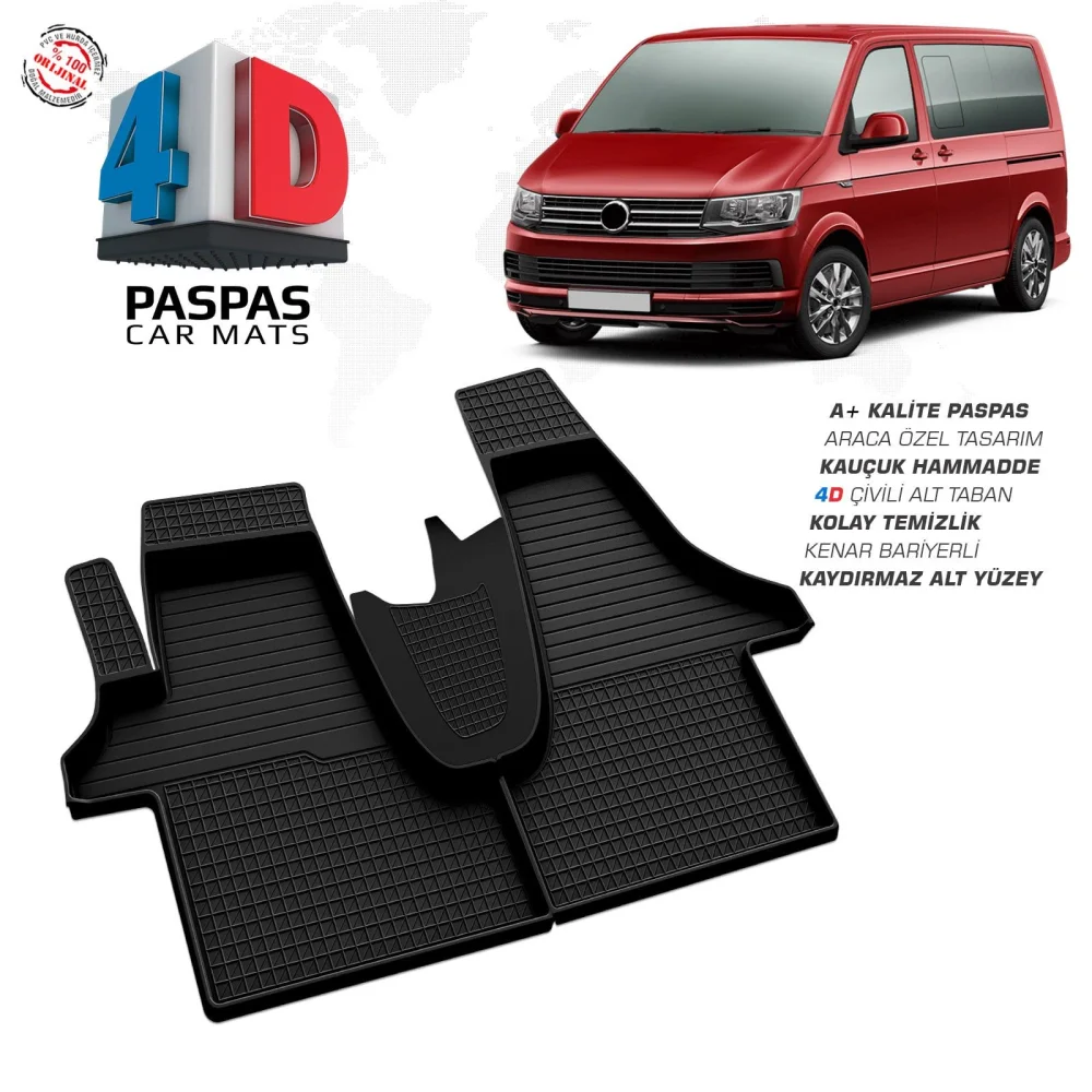 Drs Tuning Transporter T6 4D Araca Özel Havuzlu Kauçuk Paspas 2015 Üzeri