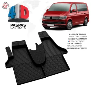 Drs Tuning Transporter T6 4D Araca Özel Havuzlu Kauçuk Paspas 2015 Üzeri