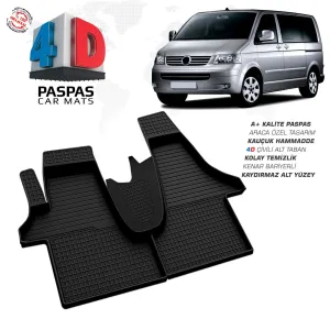 Drs Tuning Transporter T5 4D Araca Özel Havuzlu Kauçuk Paspas 2003-2015