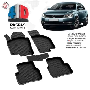 Drs Tuning Passat B7 4D Araca Özel Havuzlu Kauçuk Paspas 2011-2014
