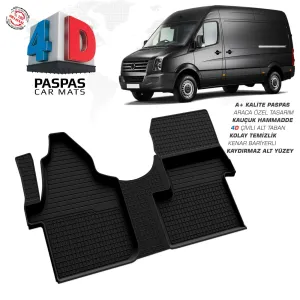 Volkswagen Crafter 4D Araca Özel Havuzlu Kauçuk Paspas 2006 Üzeri Ön Tek Koltuk