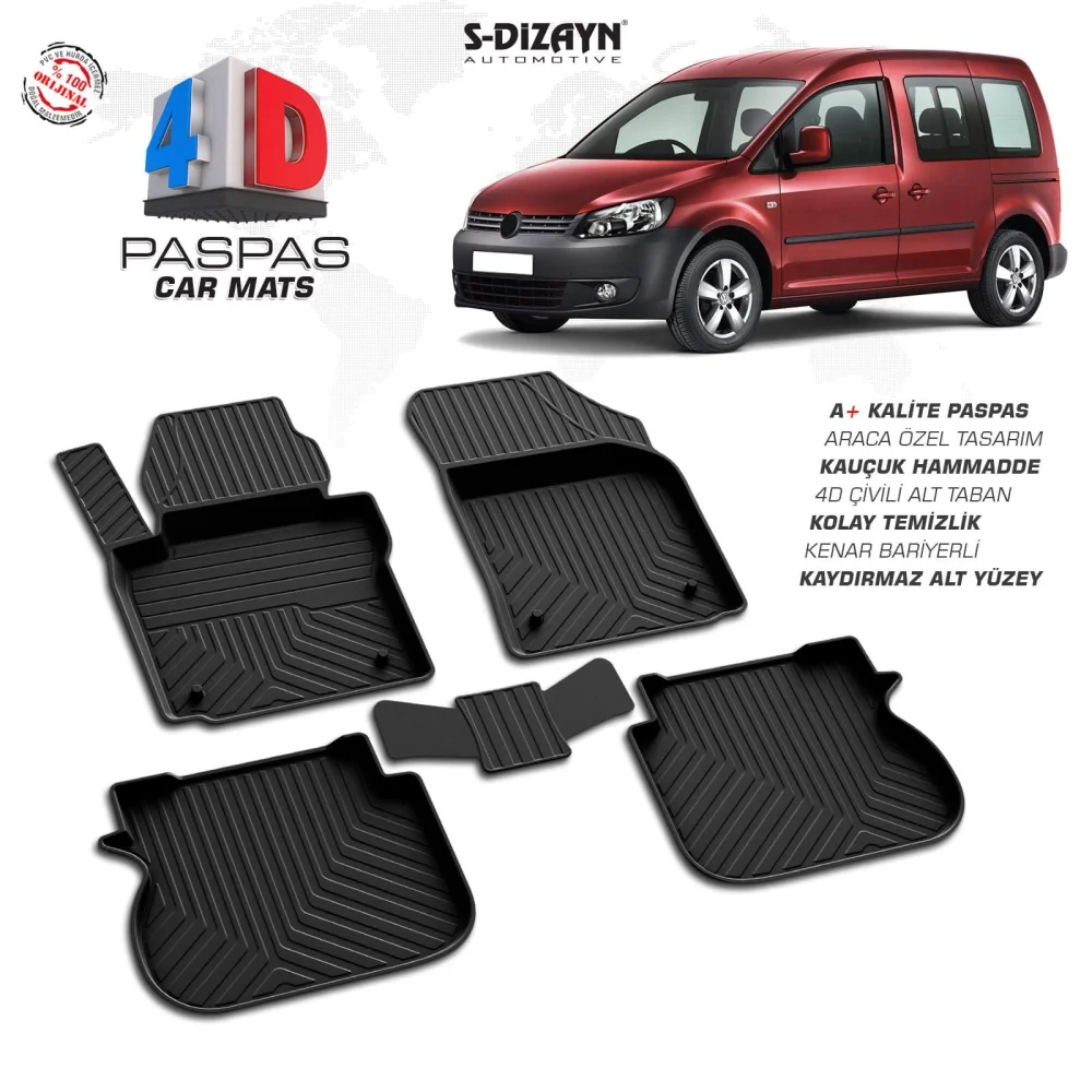 Drs Tuning Caddy 4D Araca Özel Havuzlu Kauçuk Paspas 2004-2019