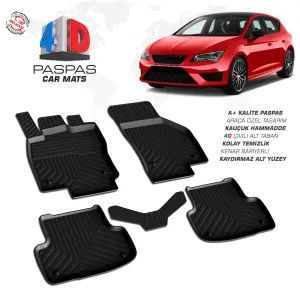 Seat Leon 4D Araca Özel Havuzlu Kauçuk Paspas 2013-2020DRS Tuning kalitesiyle tanışın! Özel olarak Seat  model araçlar için üretilen bu ürün, otomobilinizin hat