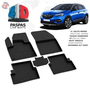 Opel Grandland X 4D Araca Özel Havuzlu Kauçuk Paspas 2017 ve ÜzeriDRS Tuning kalitesiyle tanışın! Özel olarak Opel  model araçlar için üretilen bu ürün, otomobi