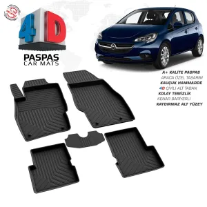 Opel Corsa E 4D Araca Özel Havuzlu Kauçuk Paspas 2014-2019DRS Tuning kalitesiyle tanışın! Özel olarak Opel  model araçlar için üretilen bu ürün, otomobilinizin 