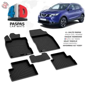 Nissan Qashqai 2 4D Araca Özel Havuzlu Kauçuk Paspas 2014-2021DRS Tuning kalitesiyle tanışın! Özel olarak Nissan  model araçlar için üretilen bu ürün, otomobili