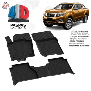 Nissan Navara 4D Araca Özel Havuzlu Kauçuk Paspas 2020-2021