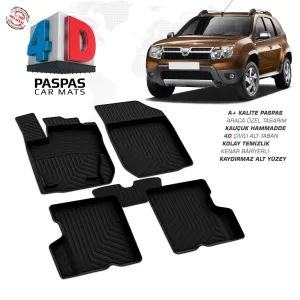 Dacia Duster 4D Araca Özel Havuzlu Kauçuk Paspas 2009-2018DRS Tuning kalitesiyle tanışın! Özel olarak Dacia  model araçlar için üretilen bu ürün, otomobilinizin