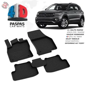 Volkswagen T-Cross 4D Araca Özel Havuzlu Kauçuk Paspas 2019 Üzeri