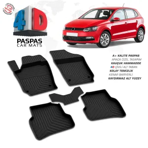 Drs Tuning Polo 6R 4D Araca Özel Havuzlu Kauçuk Paspas 2009-2017