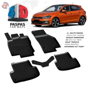 Drs Tuning Polo 6 4D Araca Özel Havuzlu Kauçuk Paspas 2017-2021