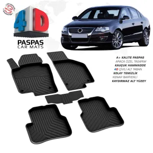 Drs Tuning Passat B6 4D Araca Özel Havuzlu Kauçuk Paspas 2005-2010