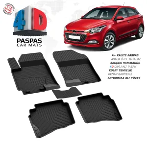 Hyundai i20 4D Araca Özel Havuzlu Kauçuk Paspas 2014-2020DRS Tuning kalitesiyle tanışın! Özel olarak Hyundai  model araçlar için üretilen bu ürün, otomobilinizi
