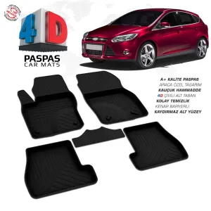 Ford Focus 3 HB 4D Araca Özel Havuzlu Kauçuk Paspas 2011-2014DRS Tuning kalitesiyle tanışın! Özel olarak Ford  model araçlar için üretilen bu ürün, otomobiliniz