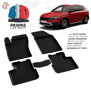Fiat Egea Cross 4D Araca Özel Havuzlu Kauçuk Paspas 2020 ÜzeriDRS Tuning kalitesiyle tanışın! Özel olarak Fiat  model araçlar için üretilen bu ürün, otomobilini