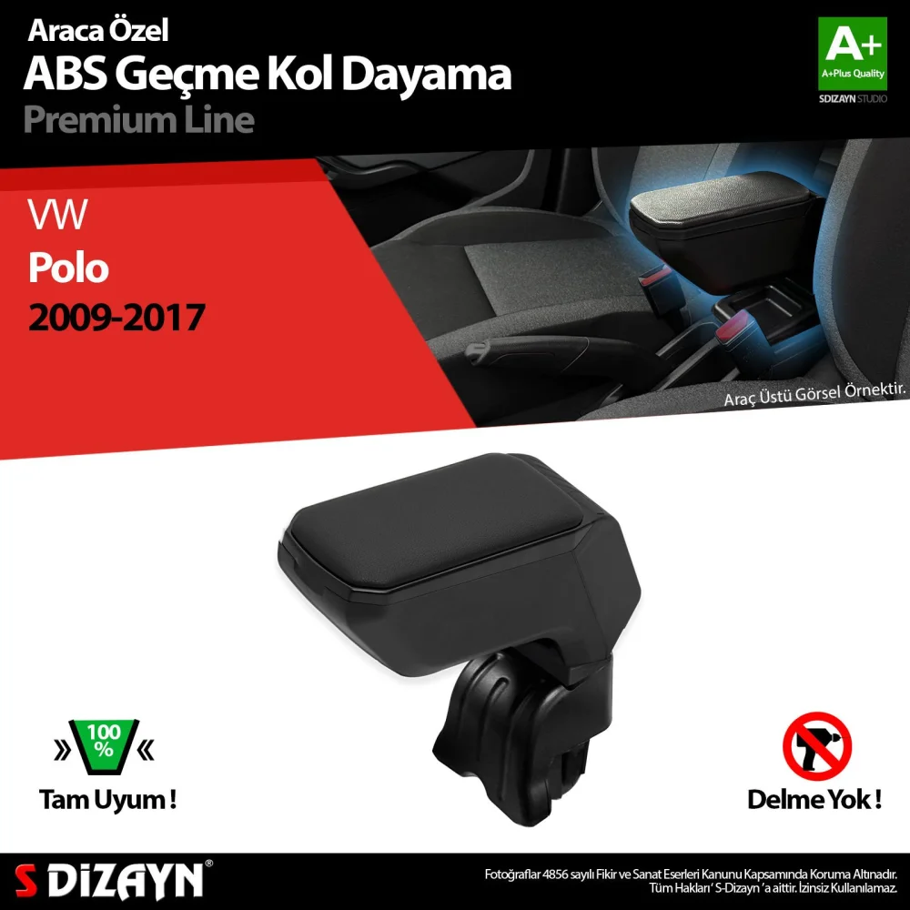 Drs Tuning VW Polo Kol Dayama Kolçak Geçmeli ABS Siyah 2009-2017