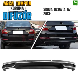 s-dizayn uyumlu Skoda Octavia A7 Arka Tampon Difüzör Egzozlu OEM Stil 2013 Üzeri A+ Kalite modelleri Oto Aksesuar Shop'de. Kaliteli malzeme, hızlı kargo ve