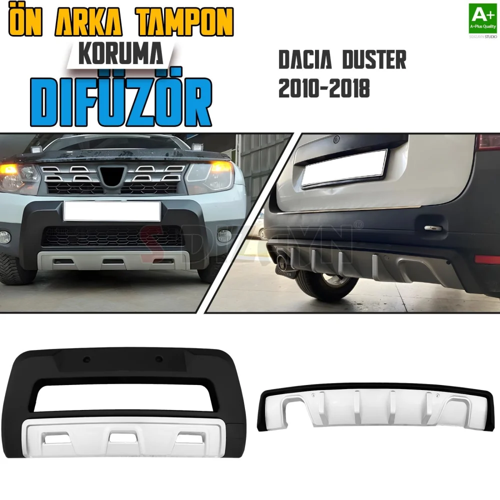 Dacia Duster Ön ve Arka Tampon Koruma Difüzör Seti 2010-2018 A+ Kalite