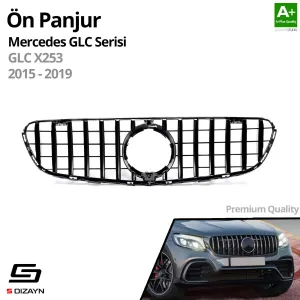S-Dizayn Mercedes GLC X253 Ön Panjur Parlak Siyah Piano Black GTR Model 2015-2019 thumb 2
